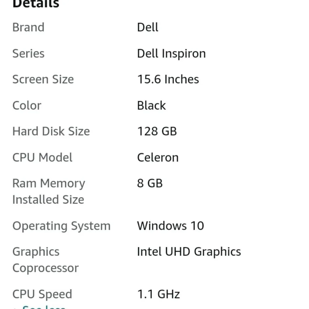 Like New Dell Inspiron 3510 Laptop